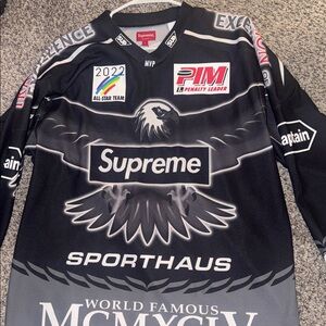 Supreme Black and Gray Graphic Jersey